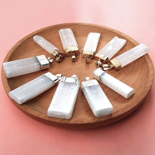 Yune Selenite Raw Crystal Necklace
