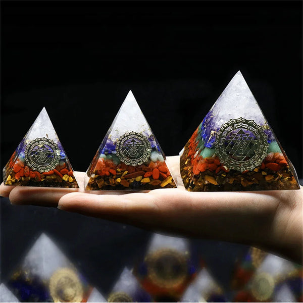 Aethraya Sri Yantra 7 Chakra Orgonite Pyramid