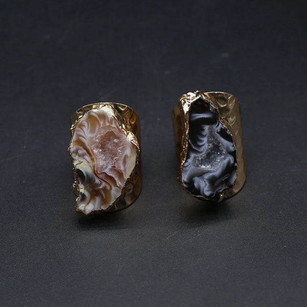 Kareth Agate Raw Crystal Ring