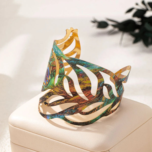 Elareth Peacock Cuff Bracelet