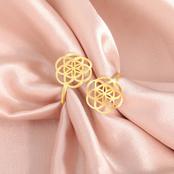 Noema Flower of Life Adjustable Ring