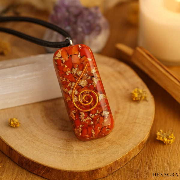 Noctara Coral Orgonite Crystal Necklace