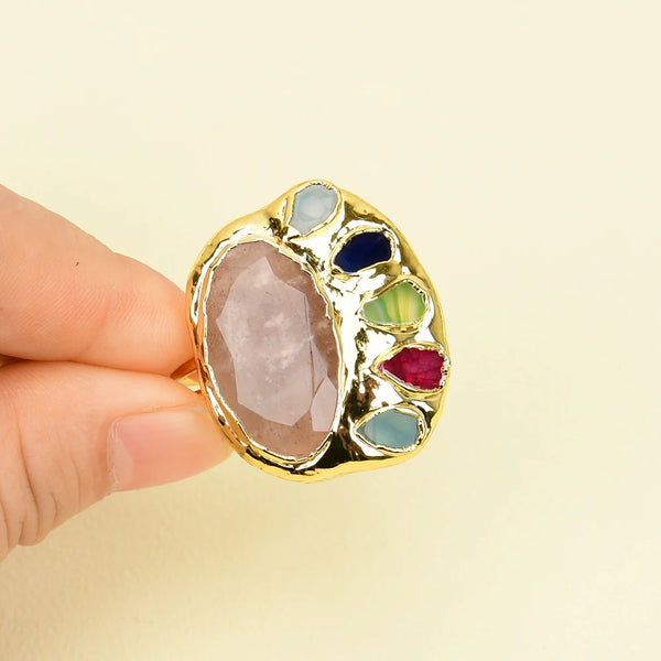 Thireva Sunstone Crystal Ring