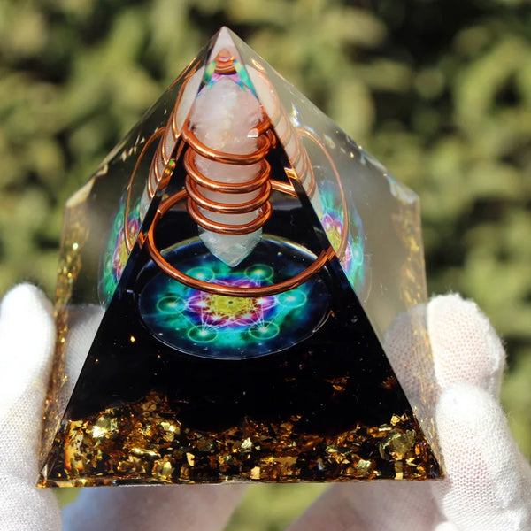 Vorthan Obsidian Core Orgonite Pyramid