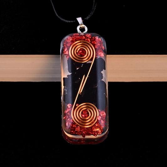 Obsidian Flame Orgonite Crystal Necklace