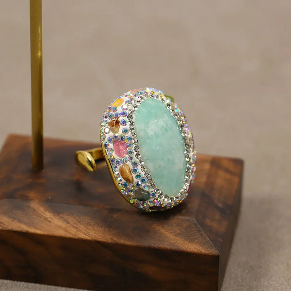 Elaria Amazonite Crystal Ring