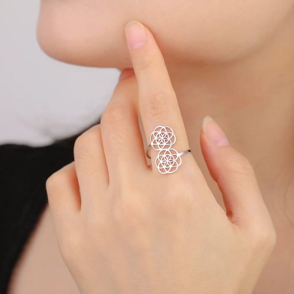Noema Flower of Life Adjustable Ring