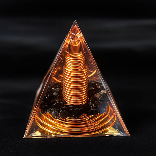 Nyxara Obsidian Orgonite Pyramid