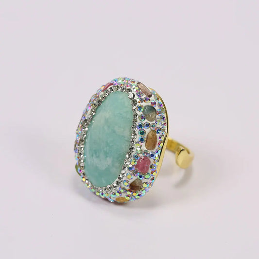 Elaria Amazonite Crystal Ring