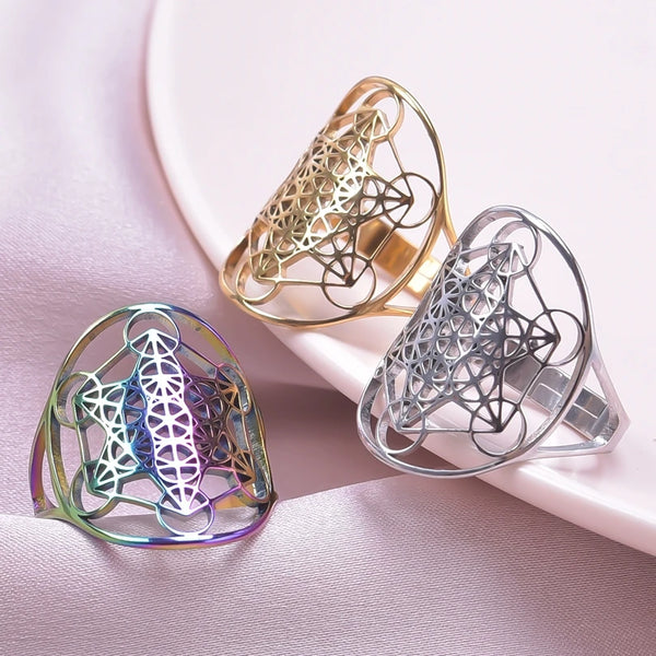 Astris Metatron’s Cube Adjustable Ring