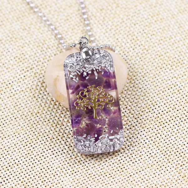 Amethyst Tree of Life Energy Necklace