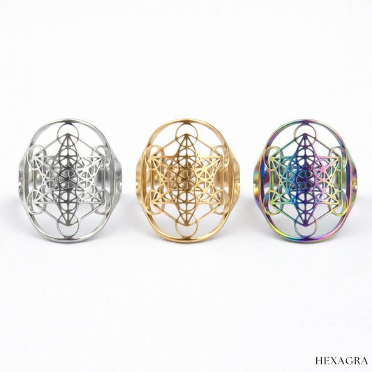 Astris Metatron’s Cube Adjustable Ring - hexagra