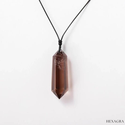 Aura Dusk Smoky Quartz Necklace - hexagra