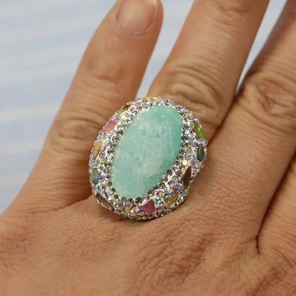 Elaria Amazonite Crystal Ring
