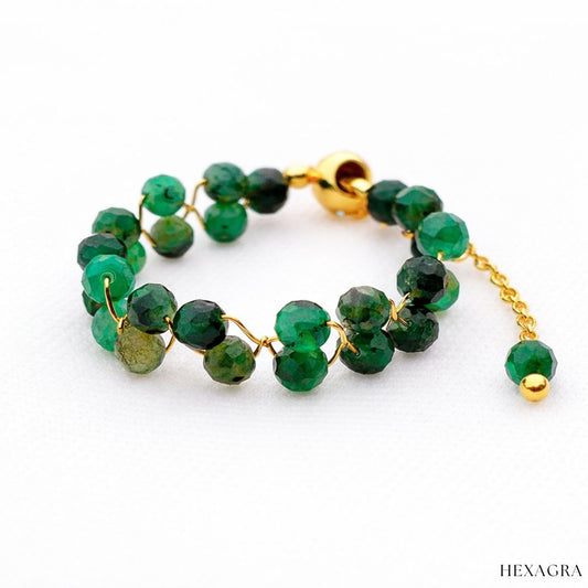 Caelora Adjustable Crystal Ring - hexagra