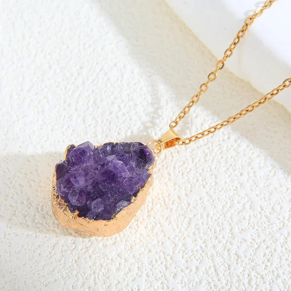 Celestara Raw Amethyst Cluster Pendant