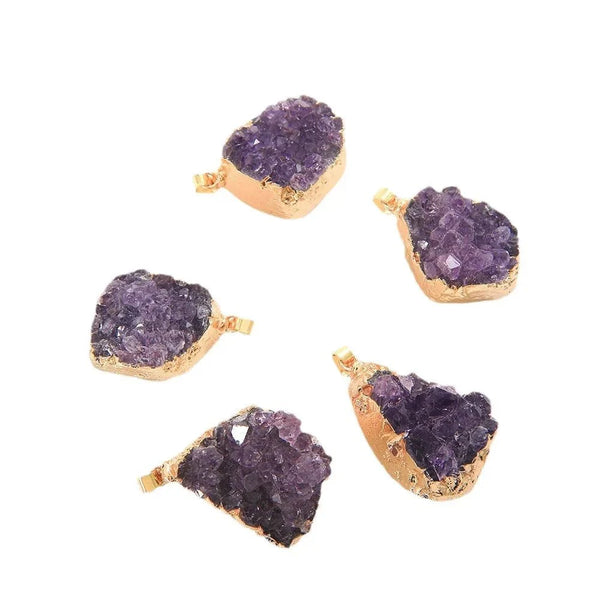 Celestara Raw Amethyst Cluster Pendant