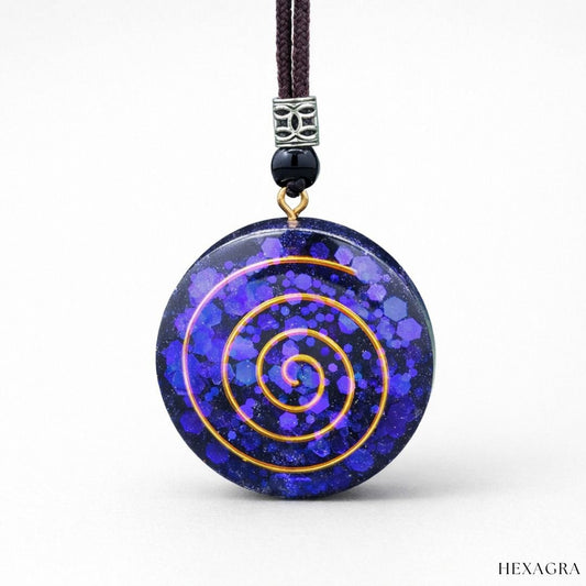 Celthara Spiral Orgonite Crystal Necklace - hexagra
