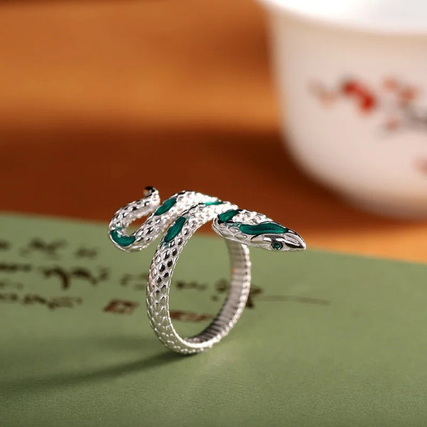 Seratha Silver Serpent Ring