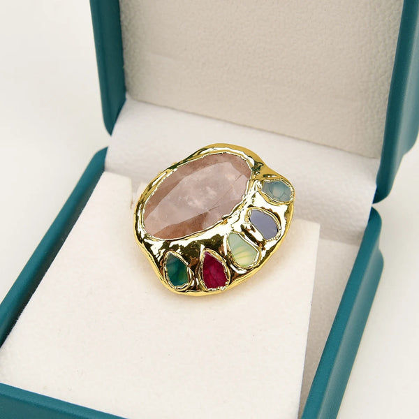 Thireva Sunstone Crystal Ring