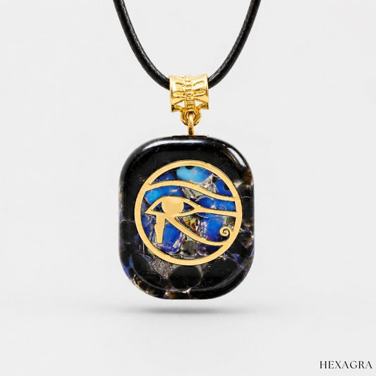 Eye of Horus Oracle Orgonite Crystal Necklace - hexagra