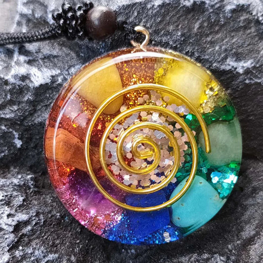 Solvaira 7 Chakra Orgonite Pendant