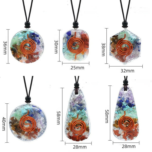 Solvaira 7 Chakra Orgonite Pendant