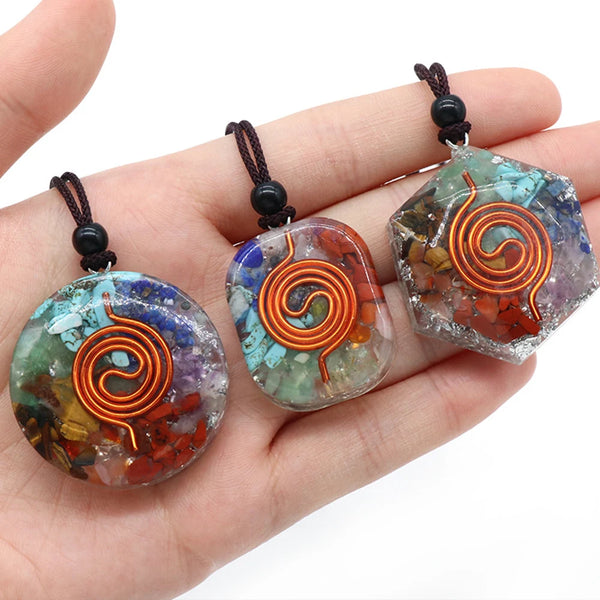 Solvaira 7 Chakra Orgonite Pendant