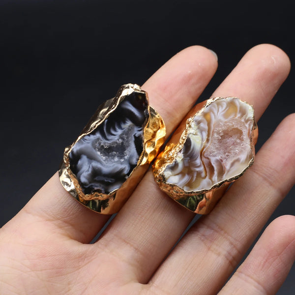 Kareth Agate Raw Crystal Ring
