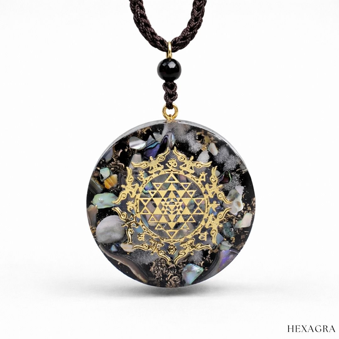 Lunarya Moonstone Orgonite Crystal Necklace - hexagra