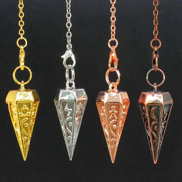 Mystical Copper Rune Pendulum