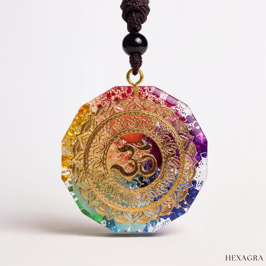 Omkara Chakra Alignment Crystal Necklace - hexagra