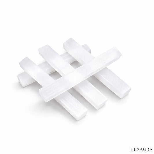 Selenite Energy Cleansing Crystal Wand - hexagra