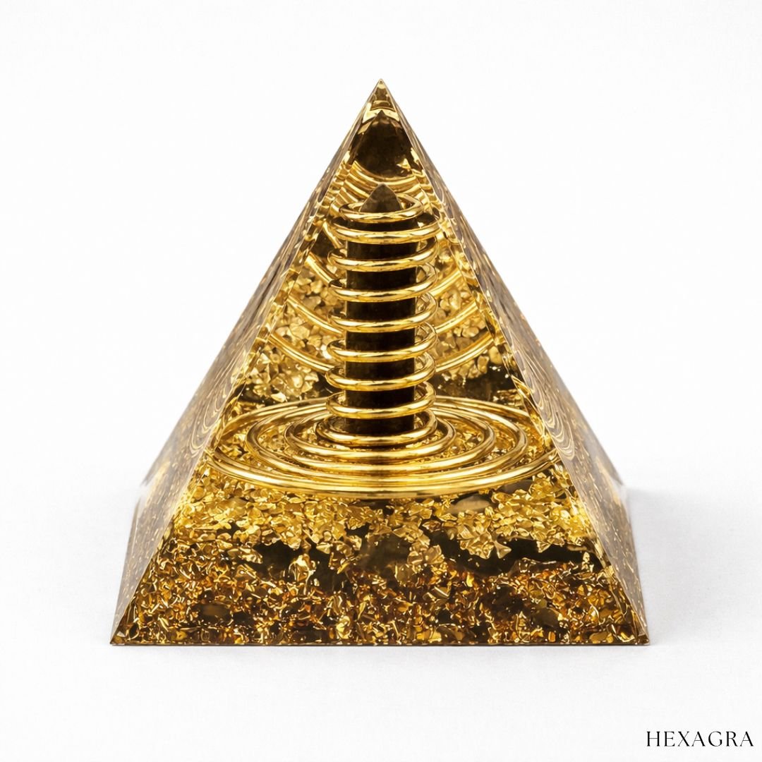 Solteris Energy Generator Orgonite Crystal Pyramid - hexagra