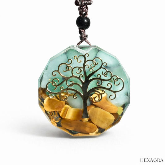 Thalassa Tree Orgonite Crystal Necklace - hexagra
