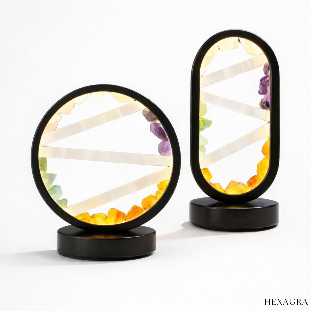 Thavira Raw Crystal Lamp - hexagra