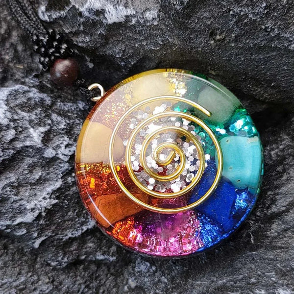 Solvaira 7 Chakra Orgonite Pendant