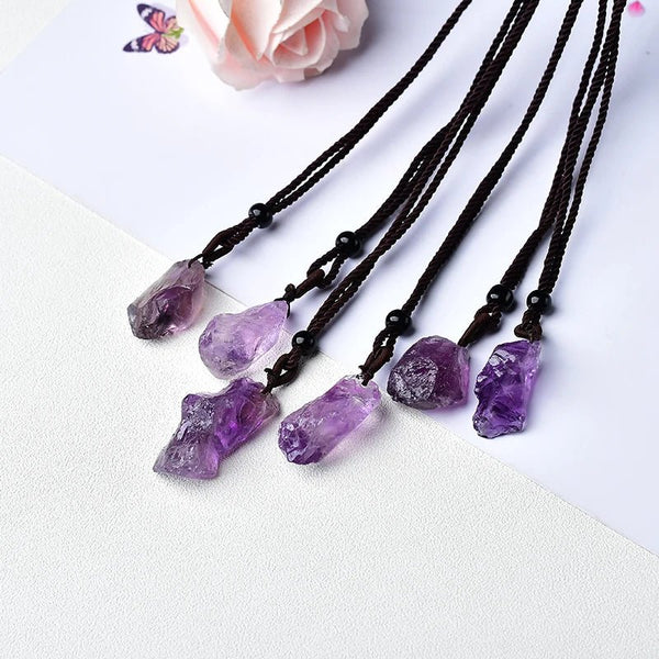 Whisper Raw Amethyst Crystal Necklace