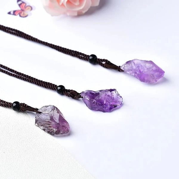 Whisper Raw Amethyst Crystal Necklace